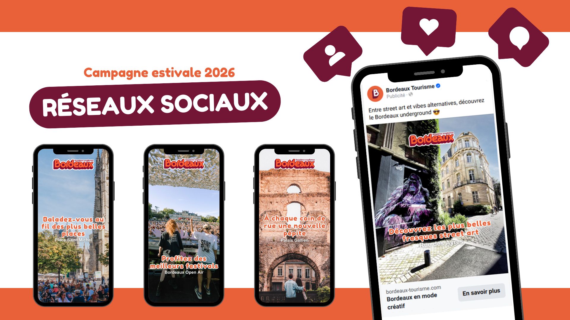 Visuels de la campagne estivale 2026 des réseaux sociaux de l'OTCBM